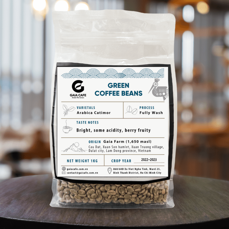 CÀ PHÊ NHÂN XANH ĐẶC SẢN ARABICA CATIMOR CẦU ĐẤT SƠ CHẾ FULLY-WASHED – TÚI 1KG