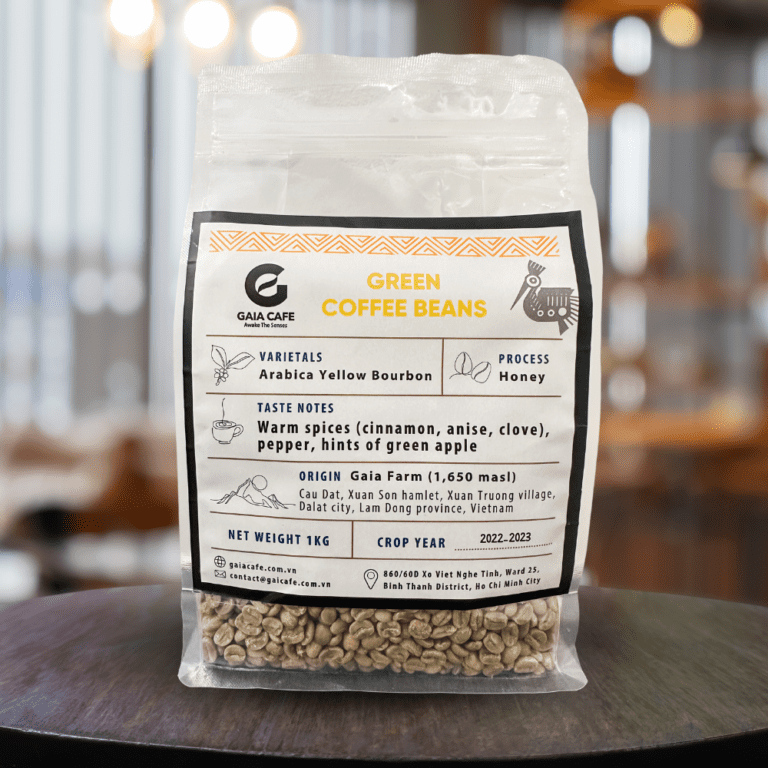 CÀ PHÊ NHÂN XANH ĐẶC SẢN ARABICA YELLOW BOURBON CẦU ĐẤT SƠ CHẾ HONEY – TÚI 1KG